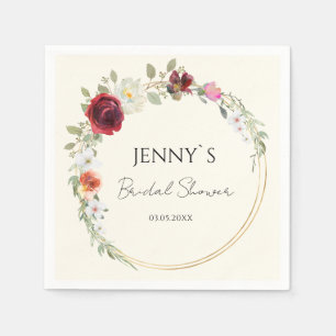 Flower Circle Wedding Bridal Shower Napkin
