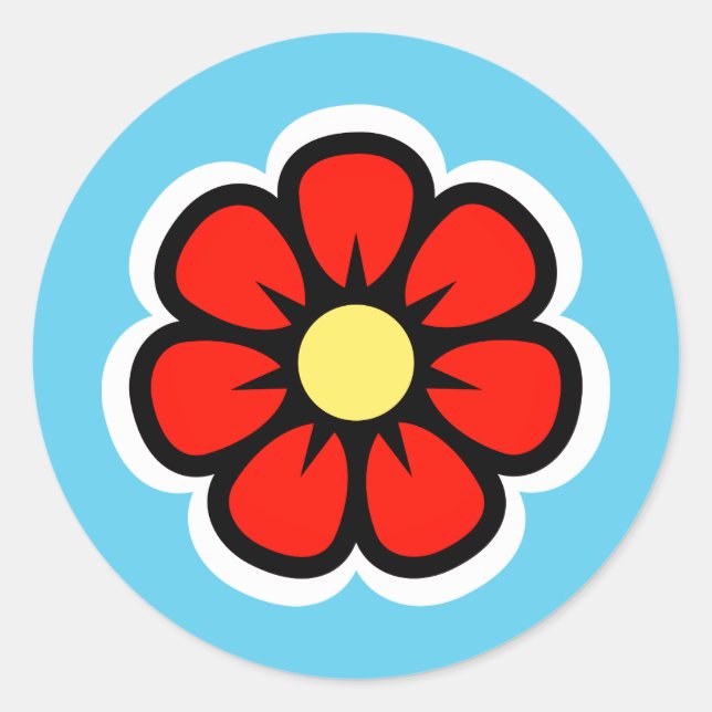 Flower Classic Round Sticker (Front)
