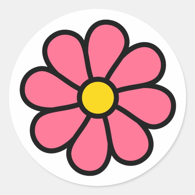 flower classic round sticker (Front)