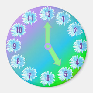 FLOWER CLOCK MAGNET