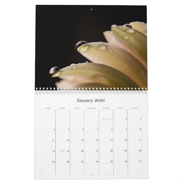 Flower Close-up series Calendar (Jan 2026)