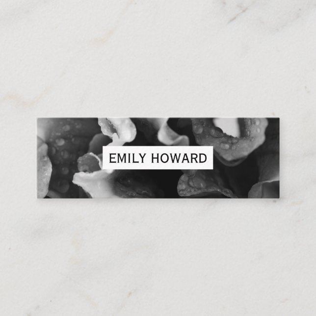 Flower Closeup / Black White Mini Business Card (Front)