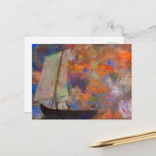 Flower Clouds by Odilon Redon Holiday Postcard (Front/Back In Situ)
