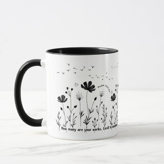 Flower Coffee Mug - 11oz, Flowers on Earth Mug (Left)