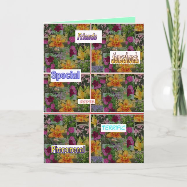 Flower collage card of encouragement (Front)