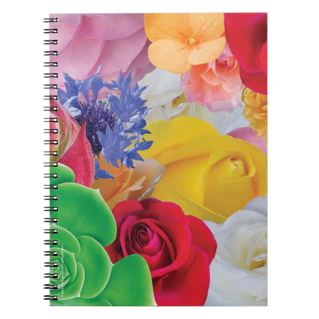 Flower Collage - Spiral Notebook (Front)