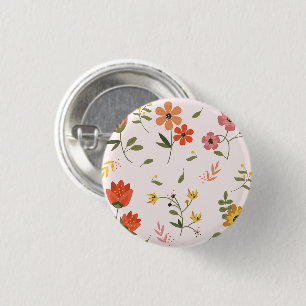 flower collection 3 cm round badge