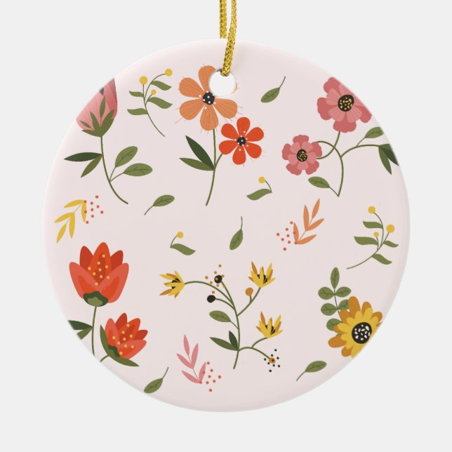 flower collection ceramic tree decoration (Front)