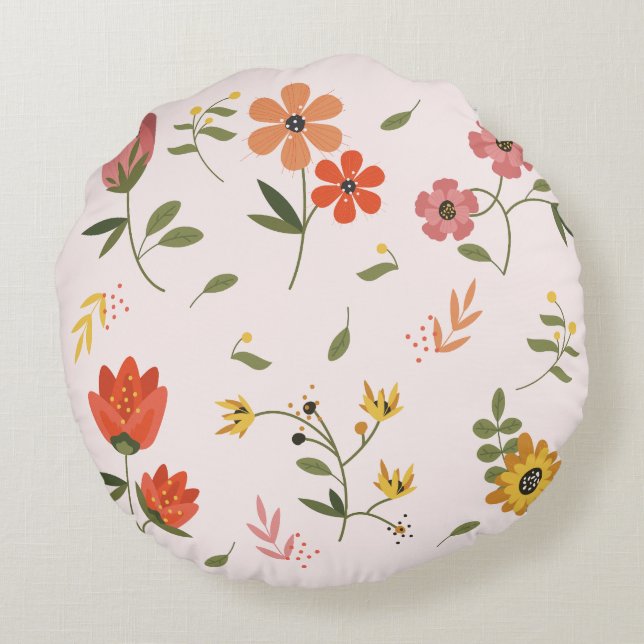 flower collection  round cushion (Back)