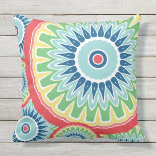 Flower Colour Pop Mandala Design Cushion