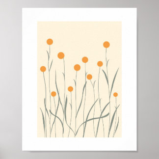 Flower composition. Wildflower poster. Spring Flow Poster