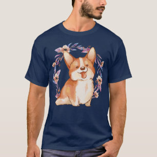 Flower Corgi Dog-950 T-Shirt