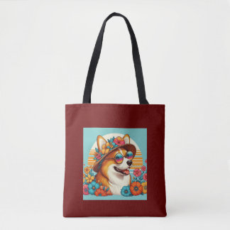 Flower Corgi  Tote Bag