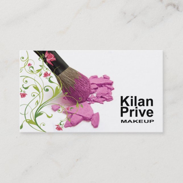 "Flower Cosmetics" - Makeup Artist, Cosmetologist Business Card (Front)