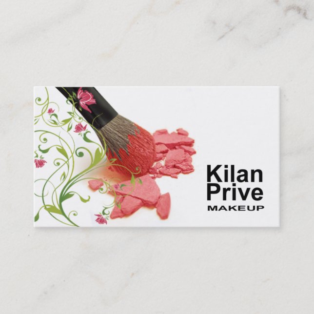 "Flower Cosmetics" - Makeup Artist, Cosmetologist Business Card (Front)