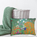Flower Cottage Garden Landscape Gustav Klimt Decorative Cushion<br><div class="desc">An accent pillow with the fine art painting by the Austrian artist Gustav Klimt (1862-1918),  Cottage Garden (c. 1906) or Bauerngarten from the art nouveau period. A colourful landscape of petunias,  asters,  and other flowers.</div>