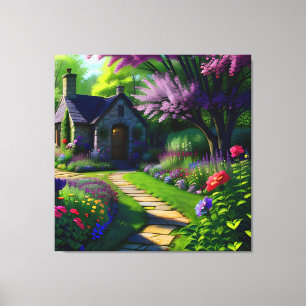 Flower Cottage Three Canvas Print