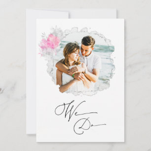 *~* Flower Couple PHOTO RSVP + QR AR6 Wedding Inv Invitation