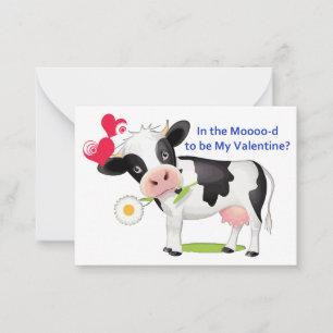 Flower Cow Valentine Cards to Hand Out for Kids