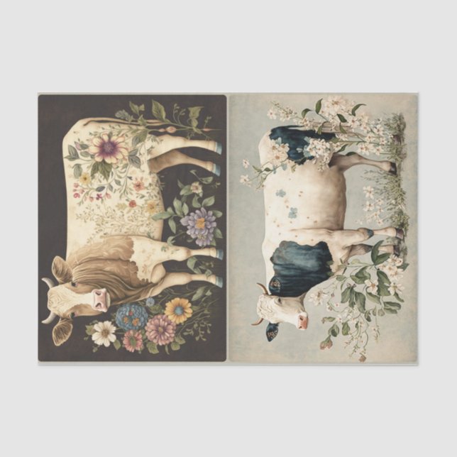 Flower Cows  Tissue Paper (Front)