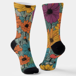 Flower Crew Socks – Stylish Floral Design 