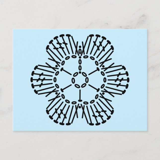 Flower Crochet Chart Pattern -Custom Background Postcard (Front)