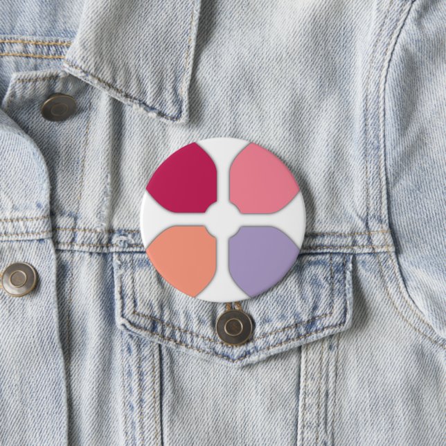 Flower Cross 7.5 Cm Round Badge (In Situ)