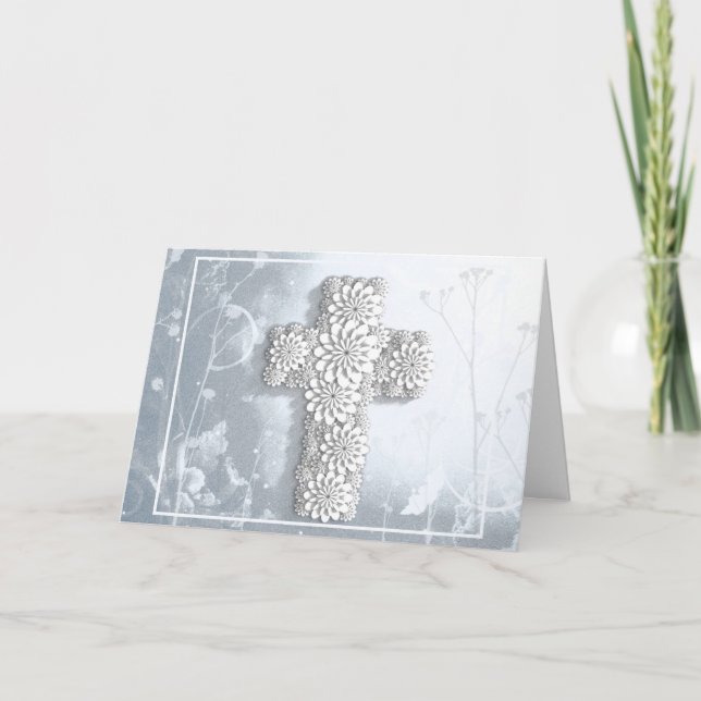 Flower Cross Holiday Card (Front)