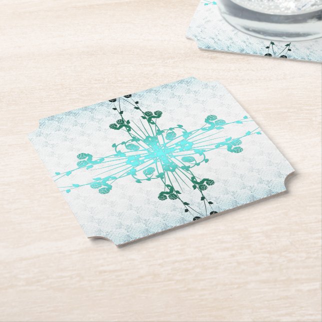 Flower Cross Paper Coaster (Angled)