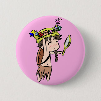 flower crown 6 cm round badge