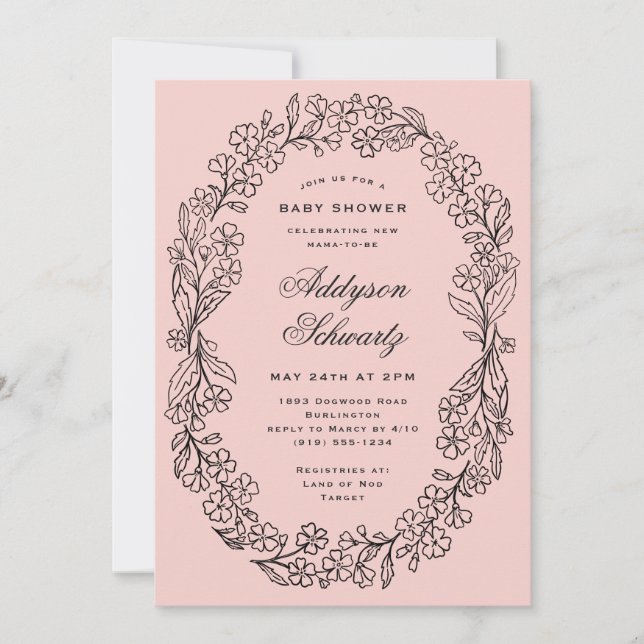 Flower Crown Baby Shower Invitation (Front)