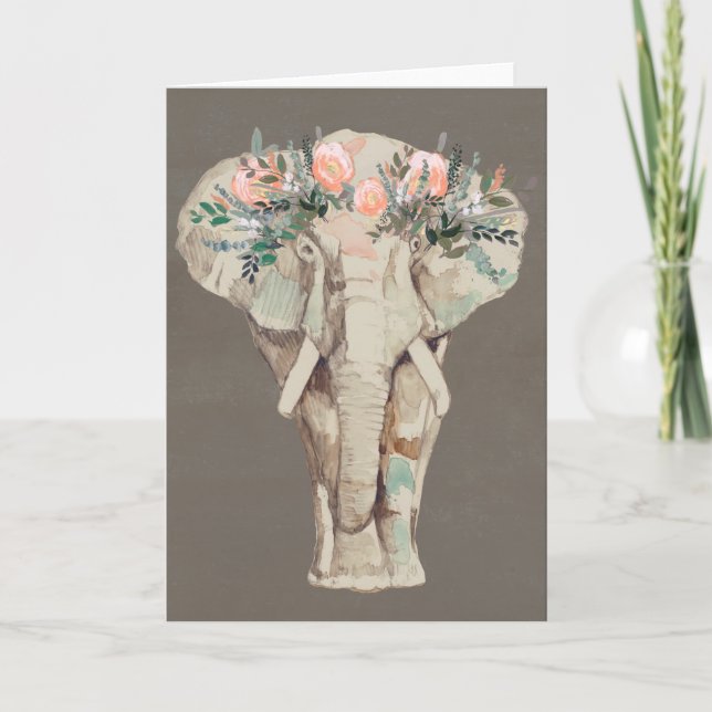 Flower Crown Elephant II Card (Front)
