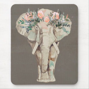 Flower Crown Elephant II Mouse Mat