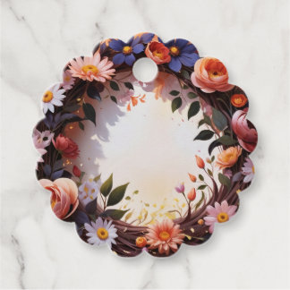 Flower crown favour tags
