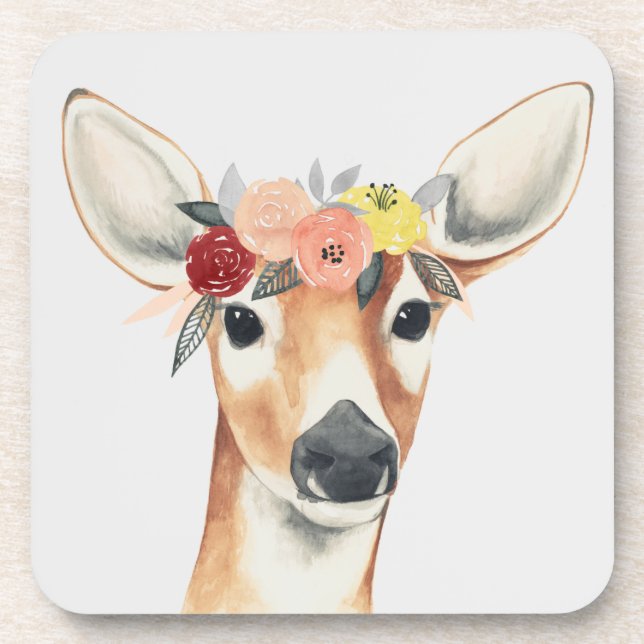 Flower Crown Forester Deer Coaster (Front)