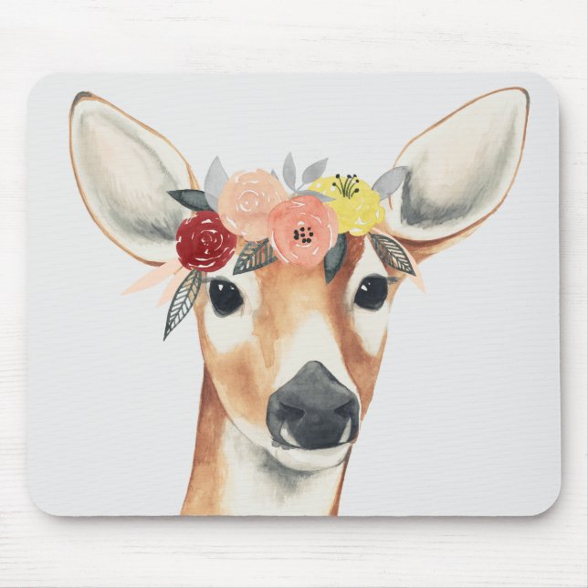 Flower Crown Forester Deer Mouse Mat (Front)