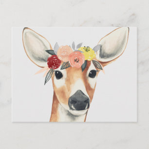 Flower Crown Forester Deer Postcard