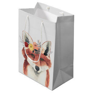 Flower Crown Forester Fox Medium Gift Bag