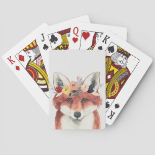 Flower Crown Forester Fox Playing Cards