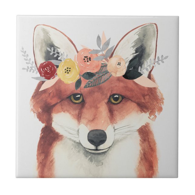 Flower Crown Forester Fox Tile (Front)
