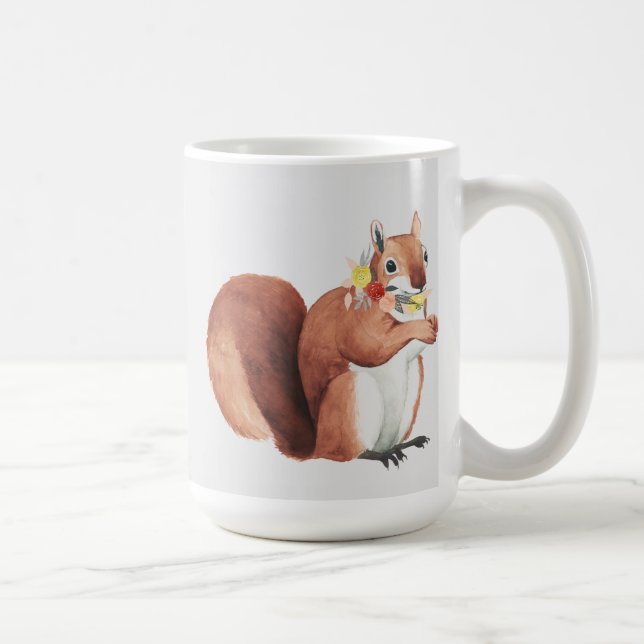 Flower Crown Forester Squirrel Coffee Mug (Right)
