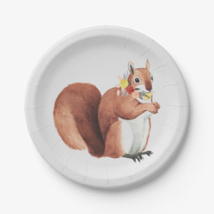 Flower Crown Forester Squirrel Paper Plate