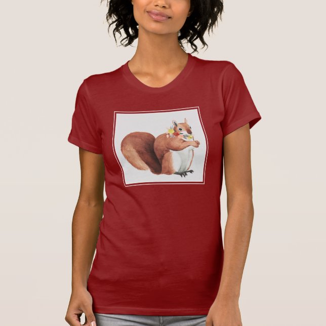 Flower Crown Forester Squirrel T-Shirt (Front)