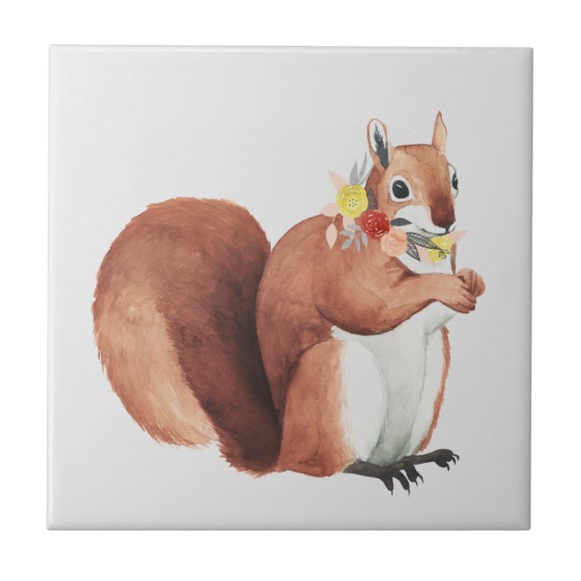 Flower Crown Forester Squirrel Tile (Front)