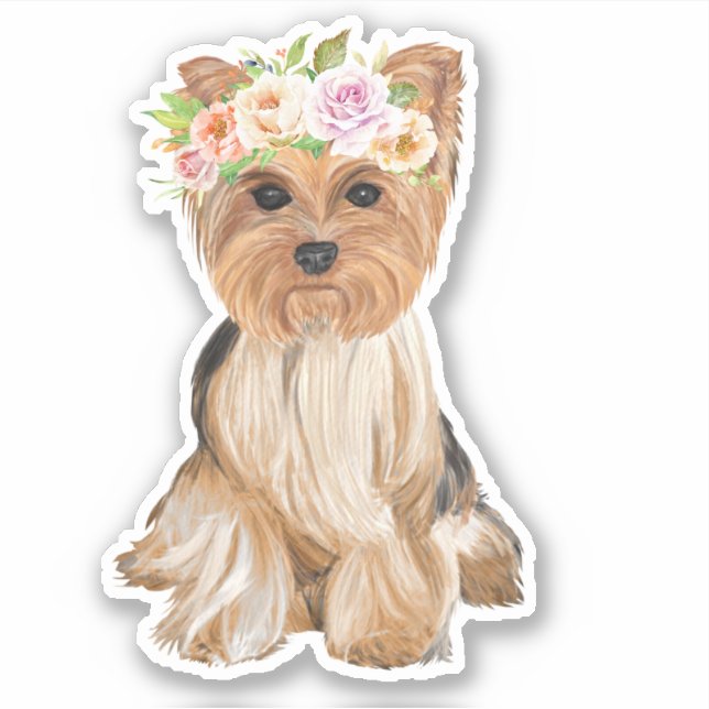Flower Crown Yorkie (Front)