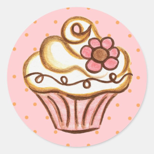 Flower Cupcake Stickers (Front)
