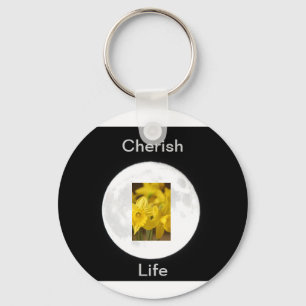 Flower Daffodil Moonlit Key Ring