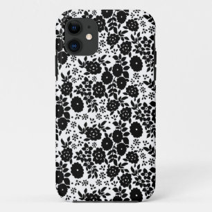 Flower Daisy Vintage Black Pattern iPhone 11 Case