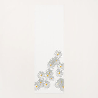 Flower daisy white minimal pattern wash cloth yoga mat