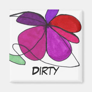 "Flower Dance" Abstract Dishwasher Status Magnet